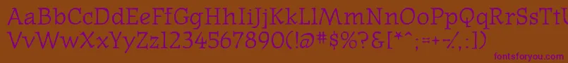 Westernpressssk Font – Purple Fonts on Brown Background