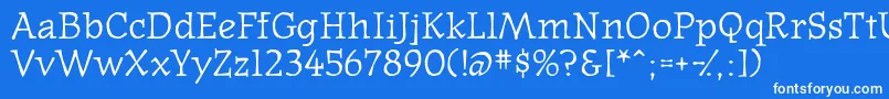 Westernpressssk-Schriftart – Weiße Schriften auf blauem Hintergrund