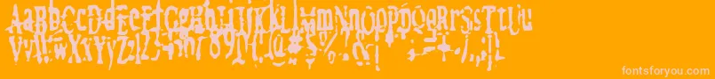 MegalomaniaX Font – Pink Fonts on Orange Background