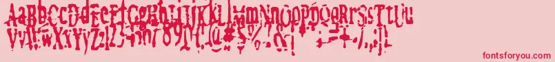 フォントMegalomaniaX – ピンクの背景に赤い文字