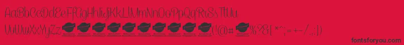 CaneletterscriptthinPersonaluse Font – Black Fonts on Red Background