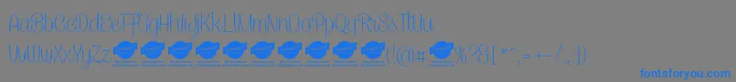 CaneletterscriptthinPersonaluse-Schriftart – Blaue Schriften auf grauem Hintergrund