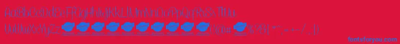 CaneletterscriptthinPersonaluse Font – Blue Fonts on Red Background