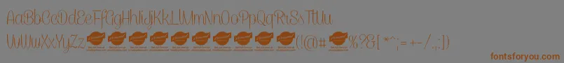 CaneletterscriptthinPersonaluse Font – Brown Fonts on Gray Background