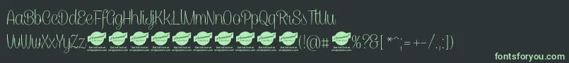 Fonte CaneletterscriptthinPersonaluse – fontes verdes em um fundo preto