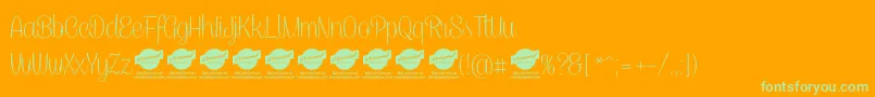 CaneletterscriptthinPersonaluse Font – Green Fonts on Orange Background