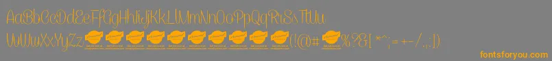 CaneletterscriptthinPersonaluse Font – Orange Fonts on Gray Background