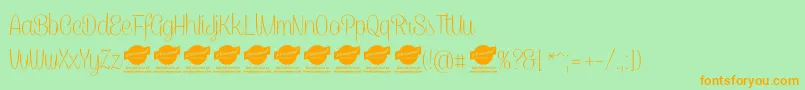 CaneletterscriptthinPersonaluse Font – Orange Fonts on Green Background