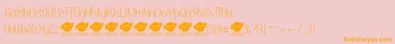 CaneletterscriptthinPersonaluse Font – Orange Fonts on Pink Background