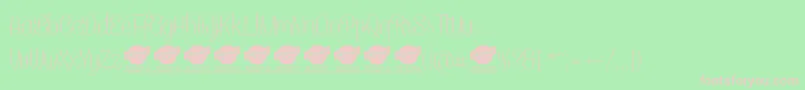 CaneletterscriptthinPersonaluse Font – Pink Fonts on Green Background