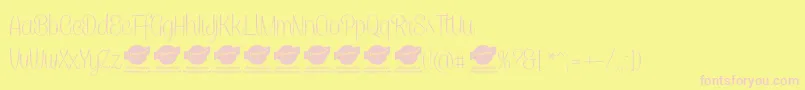 CaneletterscriptthinPersonaluse-Schriftart – Rosa Schriften auf gelbem Hintergrund