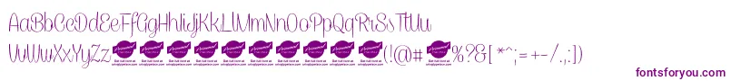 CaneletterscriptthinPersonaluse Font – Purple Fonts on White Background