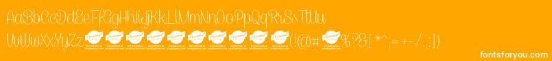 CaneletterscriptthinPersonaluse Font – White Fonts on Orange Background