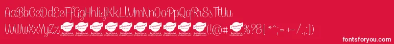 fuente CaneletterscriptthinPersonaluse – Fuentes Blancas Sobre Fondo Rojo