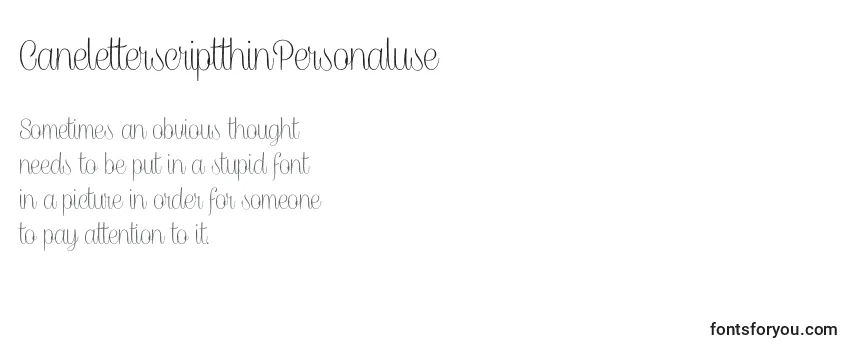 CaneletterscriptthinPersonaluse-fontti