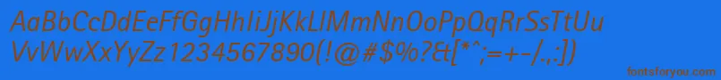 AgfarotissansserifItalic Font – Brown Fonts on Blue Background