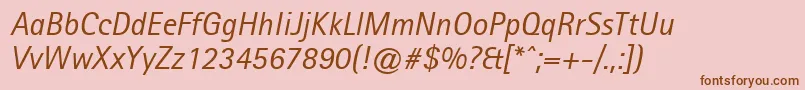 AgfarotissansserifItalic Font – Brown Fonts on Pink Background