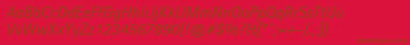 AgfarotissansserifItalic Font – Brown Fonts on Red Background