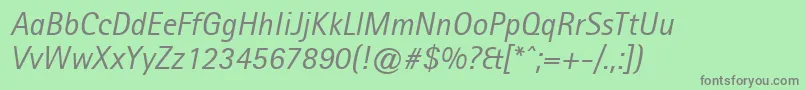 AgfarotissansserifItalic Font – Gray Fonts on Green Background
