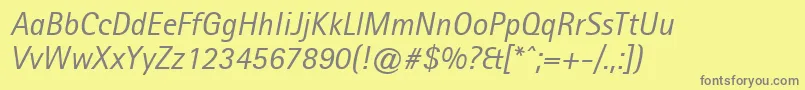 AgfarotissansserifItalic Font – Gray Fonts on Yellow Background
