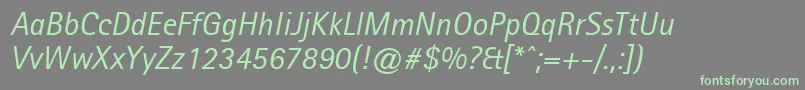 AgfarotissansserifItalic Font – Green Fonts on Gray Background