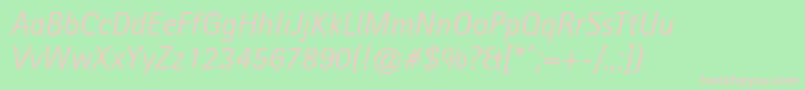 AgfarotissansserifItalic Font – Pink Fonts on Green Background