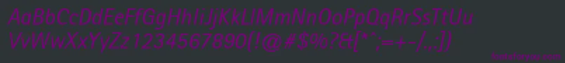 AgfarotissansserifItalic Font – Purple Fonts on Black Background
