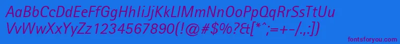 AgfarotissansserifItalic Font – Purple Fonts on Blue Background