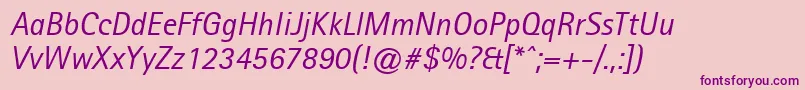 AgfarotissansserifItalic Font – Purple Fonts on Pink Background