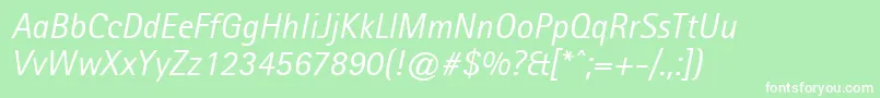 AgfarotissansserifItalic Font – White Fonts on Green Background