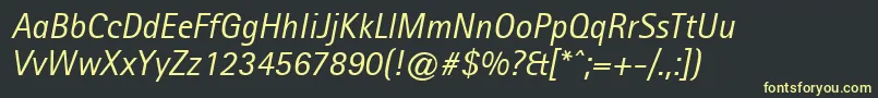 AgfarotissansserifItalic Font – Yellow Fonts on Black Background