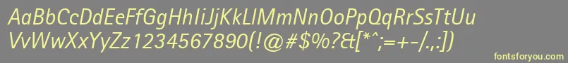 AgfarotissansserifItalic Font – Yellow Fonts on Gray Background