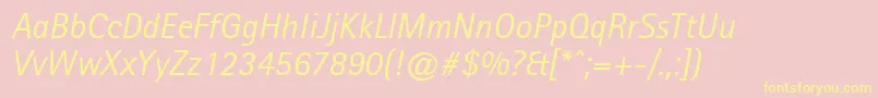 AgfarotissansserifItalic Font – Yellow Fonts on Pink Background