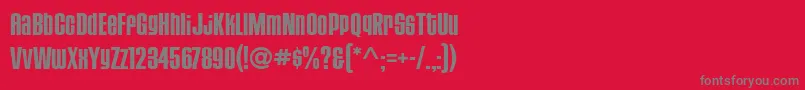 フォントHousegothicBoldfour – 赤い背景に灰色の文字