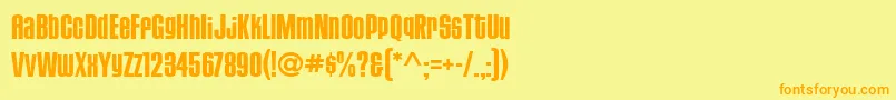 HousegothicBoldfour Font – Orange Fonts on Yellow Background