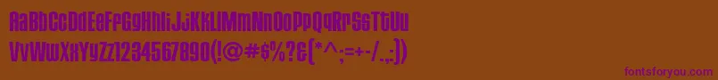 HousegothicBoldfour Font – Purple Fonts on Brown Background