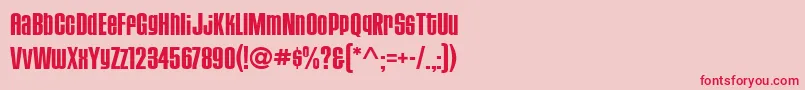 HousegothicBoldfour Font – Red Fonts on Pink Background