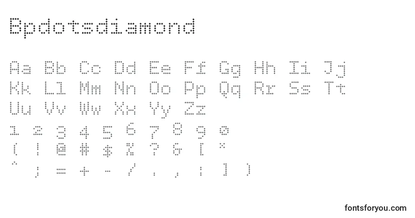 Schriftart Bpdotsdiamond – Alphabet, Zahlen, spezielle Symbole