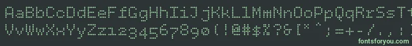 Bpdotsdiamond-fontti – vihreät fontit mustalla taustalla