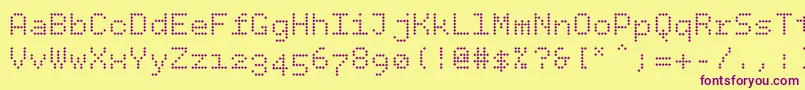 Bpdotsdiamond Font – Purple Fonts on Yellow Background