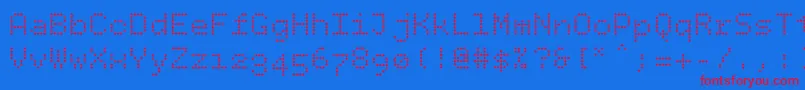 Bpdotsdiamond Font – Red Fonts on Blue Background