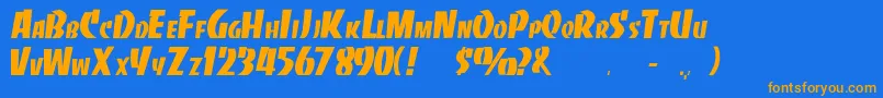 Rsslabface Font – Orange Fonts on Blue Background