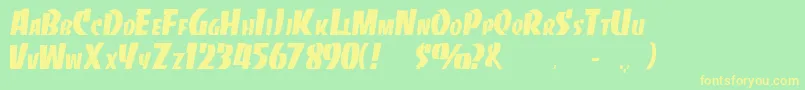 Rsslabface Font – Yellow Fonts on Green Background