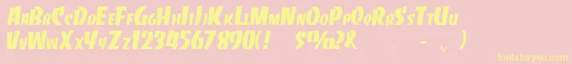 Rsslabface-Schriftart – Gelbe Schriften auf rosa Hintergrund