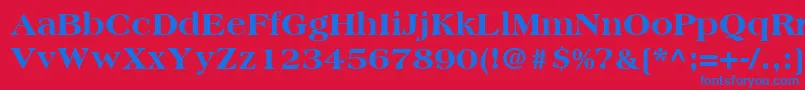 AmericanaLtExtraBold Font – Blue Fonts on Red Background