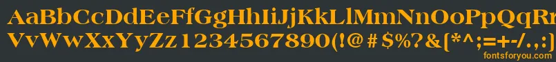 フォントAmericanaLtExtraBold – 黒い背景にオレンジの文字