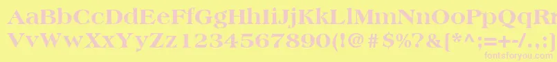 AmericanaLtExtraBold Font – Pink Fonts on Yellow Background