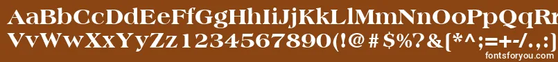 フォントAmericanaLtExtraBold – 茶色の背景に白い文字