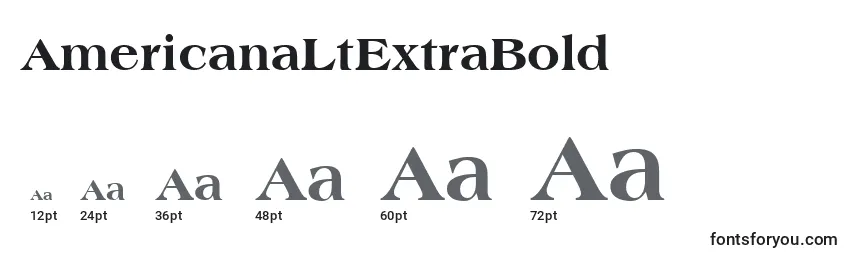 Размеры шрифта AmericanaLtExtraBold