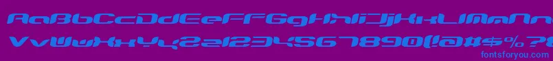 フォントTeknro – 紫色の背景に青い文字